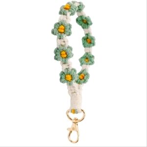 Boho Woven Daisy Keychain